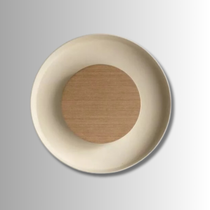 PLAFON DEMI DE CERAMICA COLOR NATURAL Y MADERA