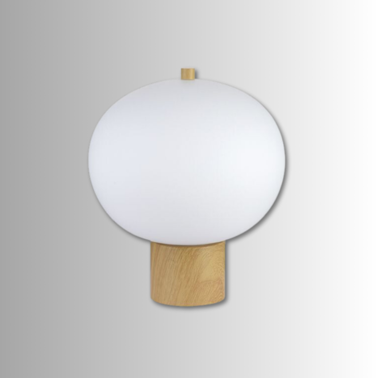 LAMPARA DE MESA KATOI COLOR BLANCO OPAL Y MADERA
